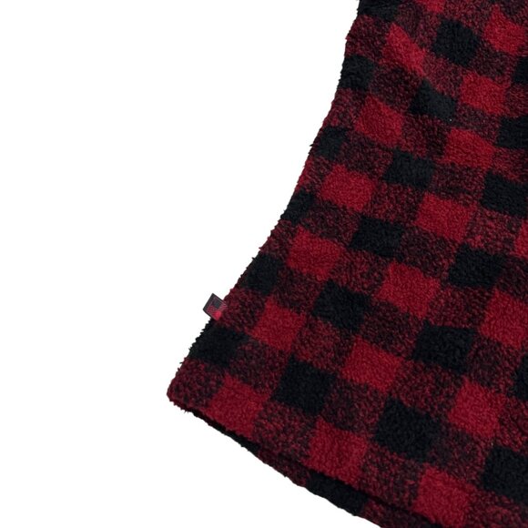 WOOLRICH PLAID Faux Fur Fleece Vintage Y2K Designer Fall Vest Womens Large - Picture 6 of 6